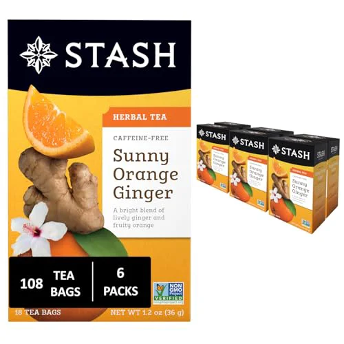 Unique Tea Sunny Orange Ginger Herbal Tea 108 Count Professional