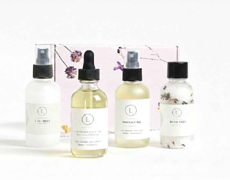 Organic Natural Spa Gift Box – 4-Piece Aromatherapy Wellness Set High-End