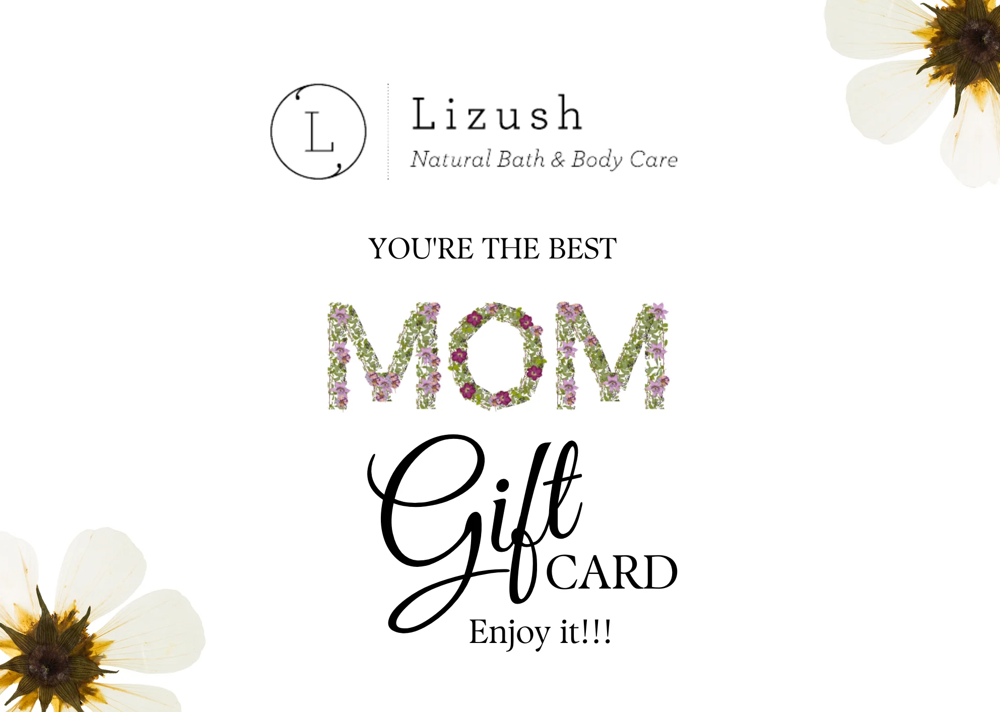User-Friendly Lizush Electronic Gift Card – Natural Bath Body Gifts Minimalist