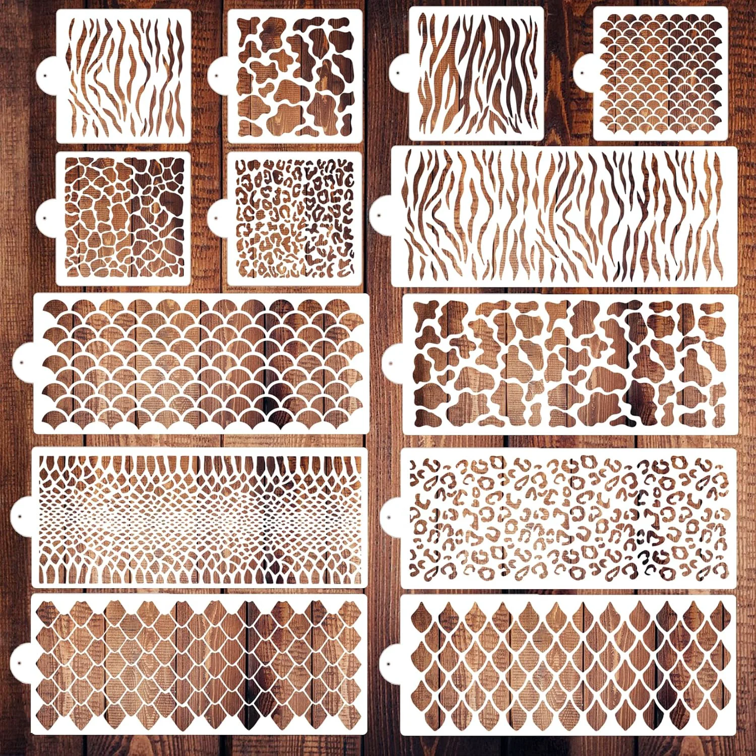 Dependable Cake Stencils Decorating Buttercream Cookie Stencils for Royal Icing Leopard Airbrush Snake Skin Mermaid Scale Stencil Cheetah Cow Print Templates Stylish