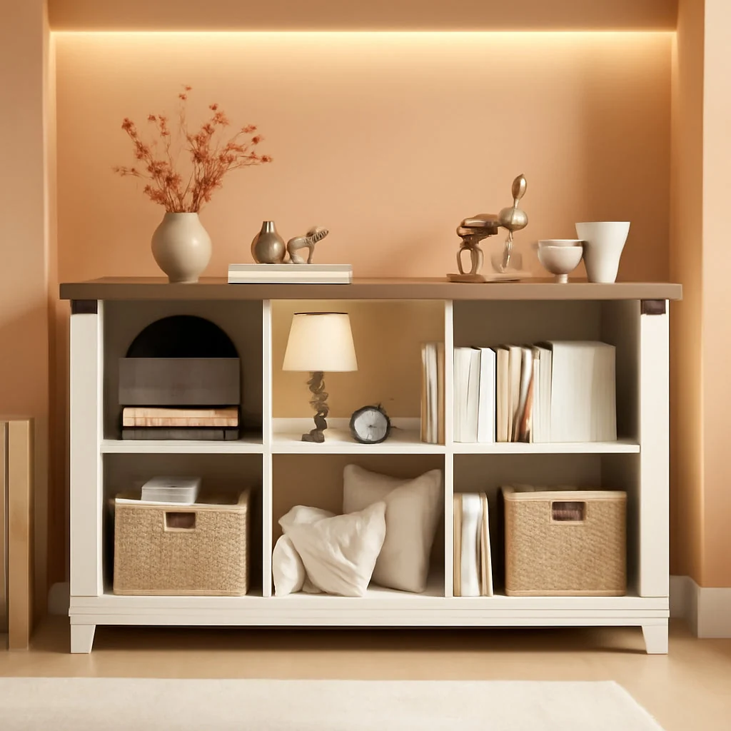 Smart White Farmhouse Eight Cube Storage System Display Shelf Elite