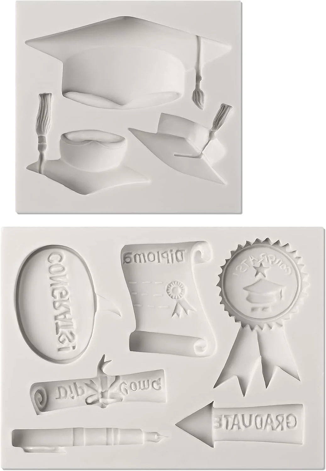 Classic Sakolla Graduation Fondant Molds Silicone Doctoral Cap Diploma Chocolate Candy Molds Congrats Grad Congratulations Mould Cake Toppers Party Healthy