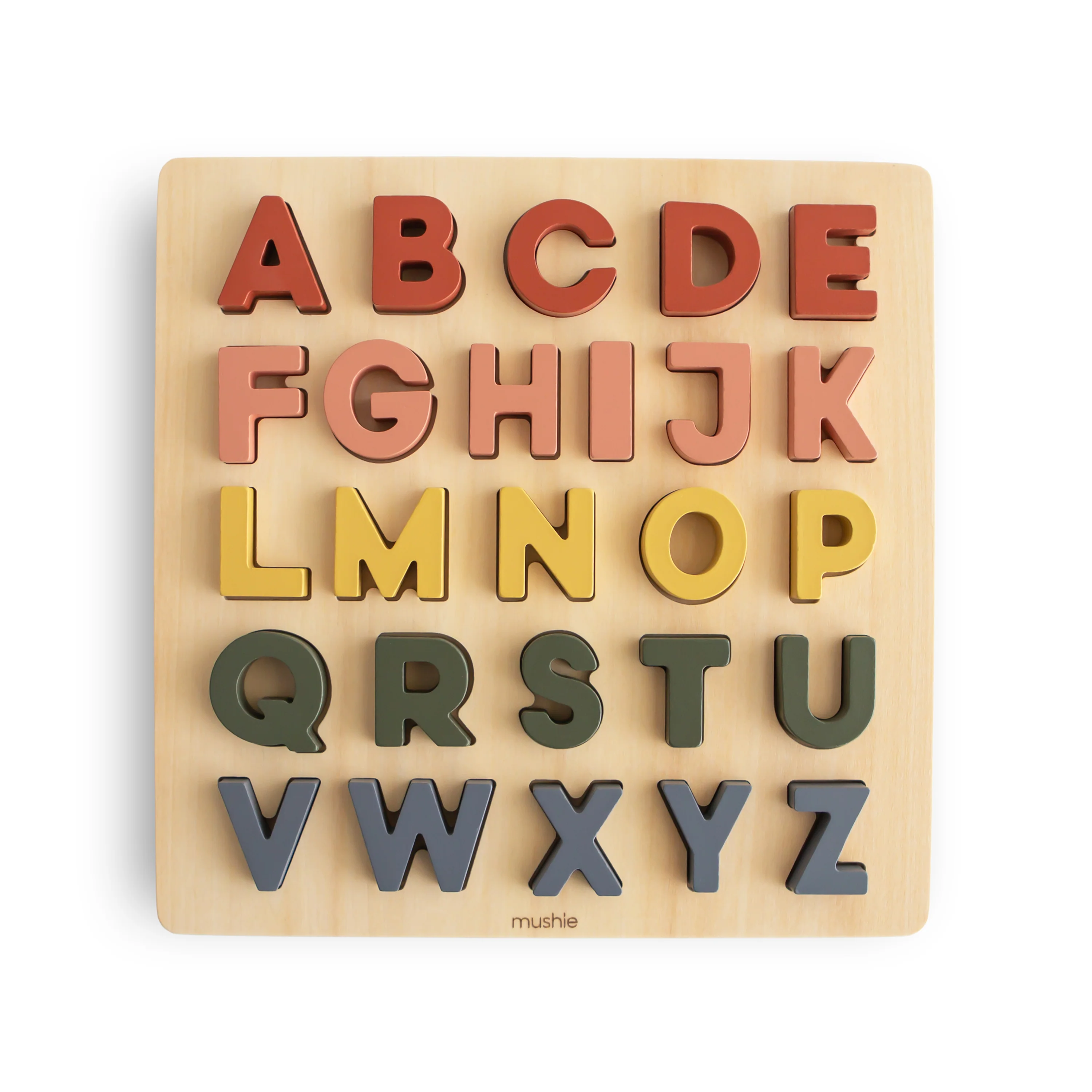 Original mushie Wooden Alphabet Puzzle – FSC Wood Excellent