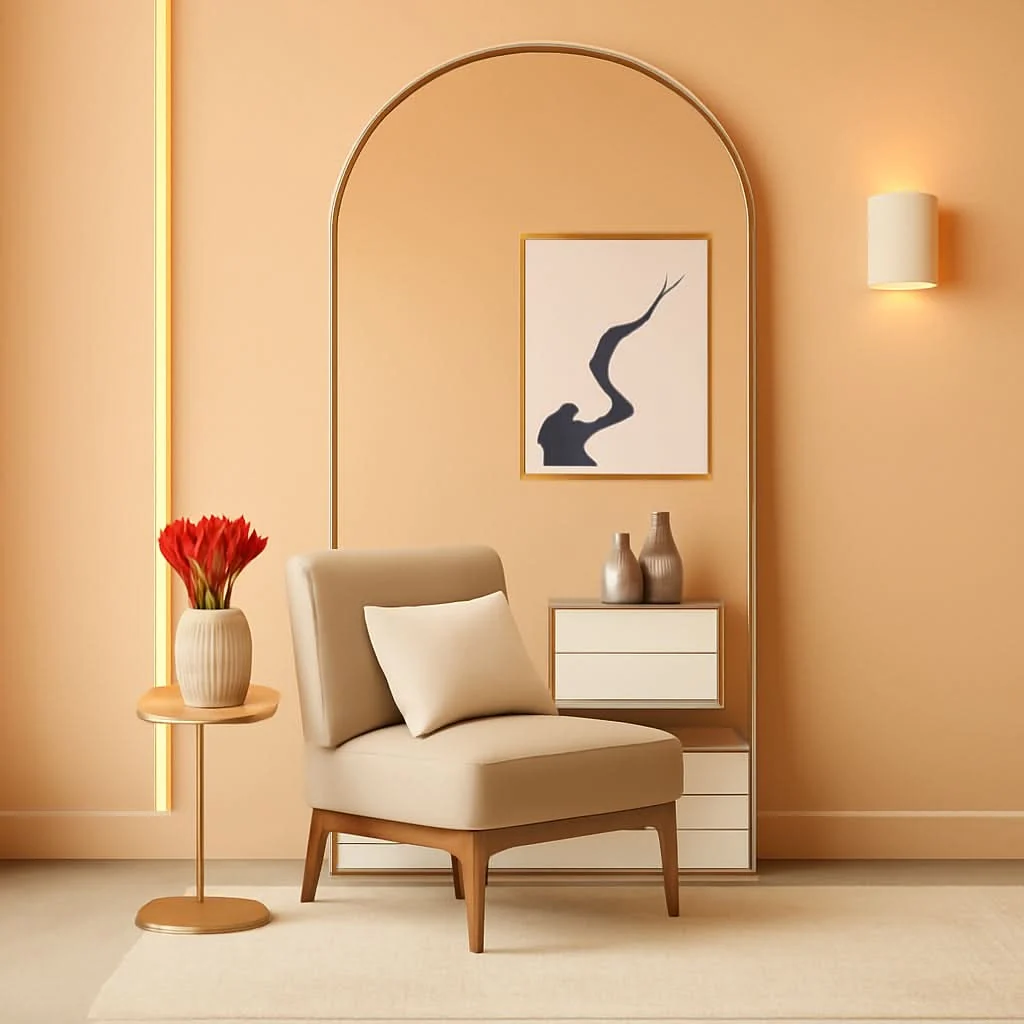 High-Performance Arched Full Length Mirror 71×32 Inches Gold Aluminum Floor Eco-Friendly