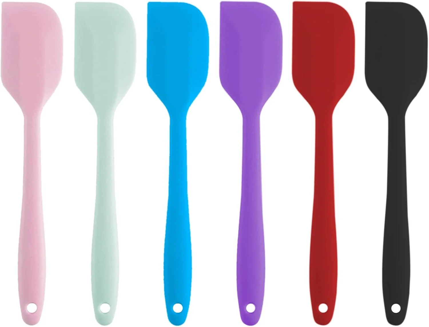 Innovative Silicone Spatula Set 6 Pack 8.5 inch Small Rubber Spatula Heat Resistant Mini Silicone Spatula Non-Stick Flexible for Baking Cooking Mixing and Certified