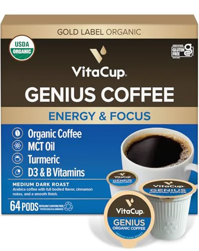 Solid Organic Genius Keto Coffee Pods 64 Count Casual