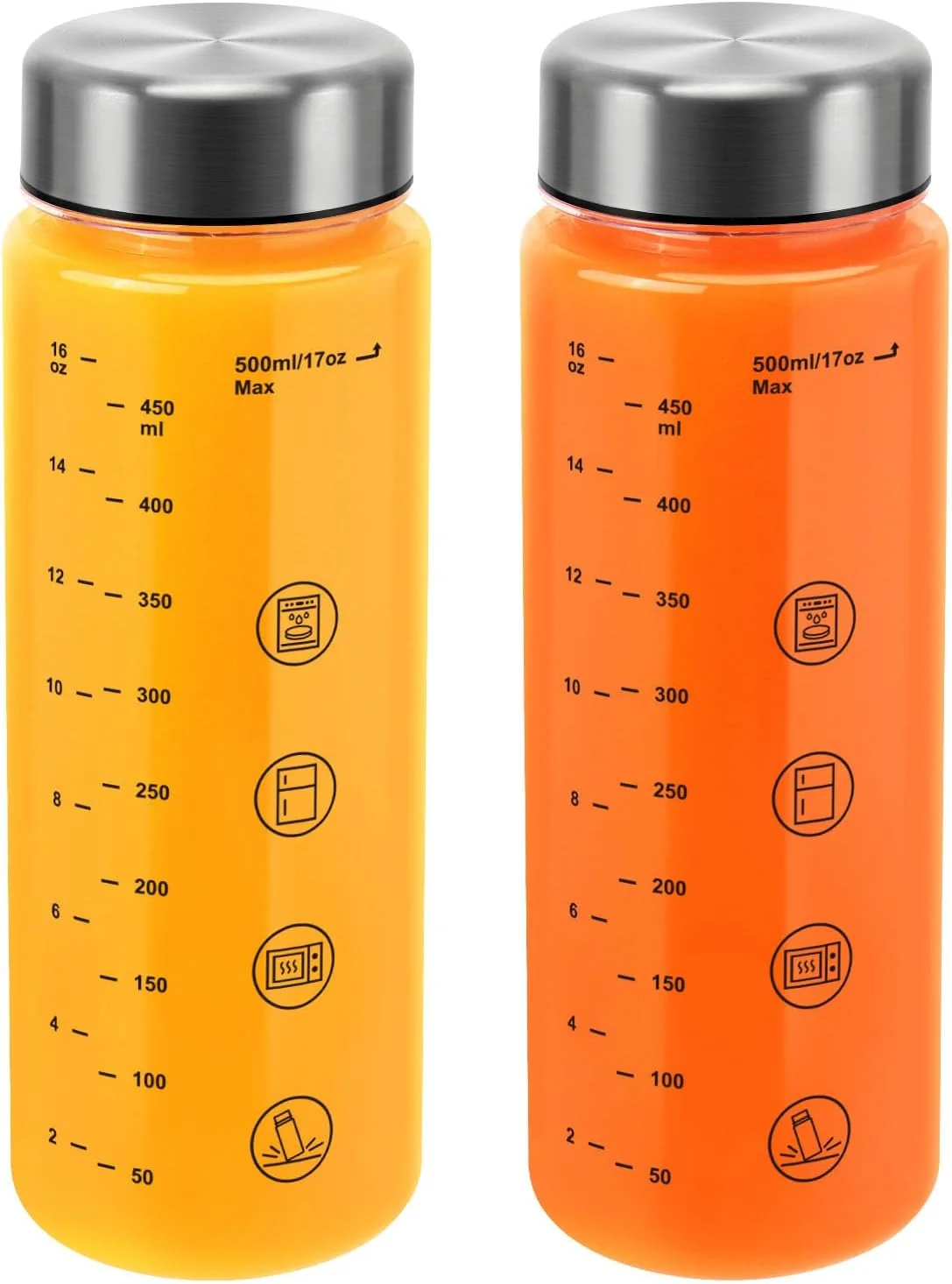 Natural 2 Pack Plastic Juice Bottles with Caps – Resuable Clear Water Bottles Professional