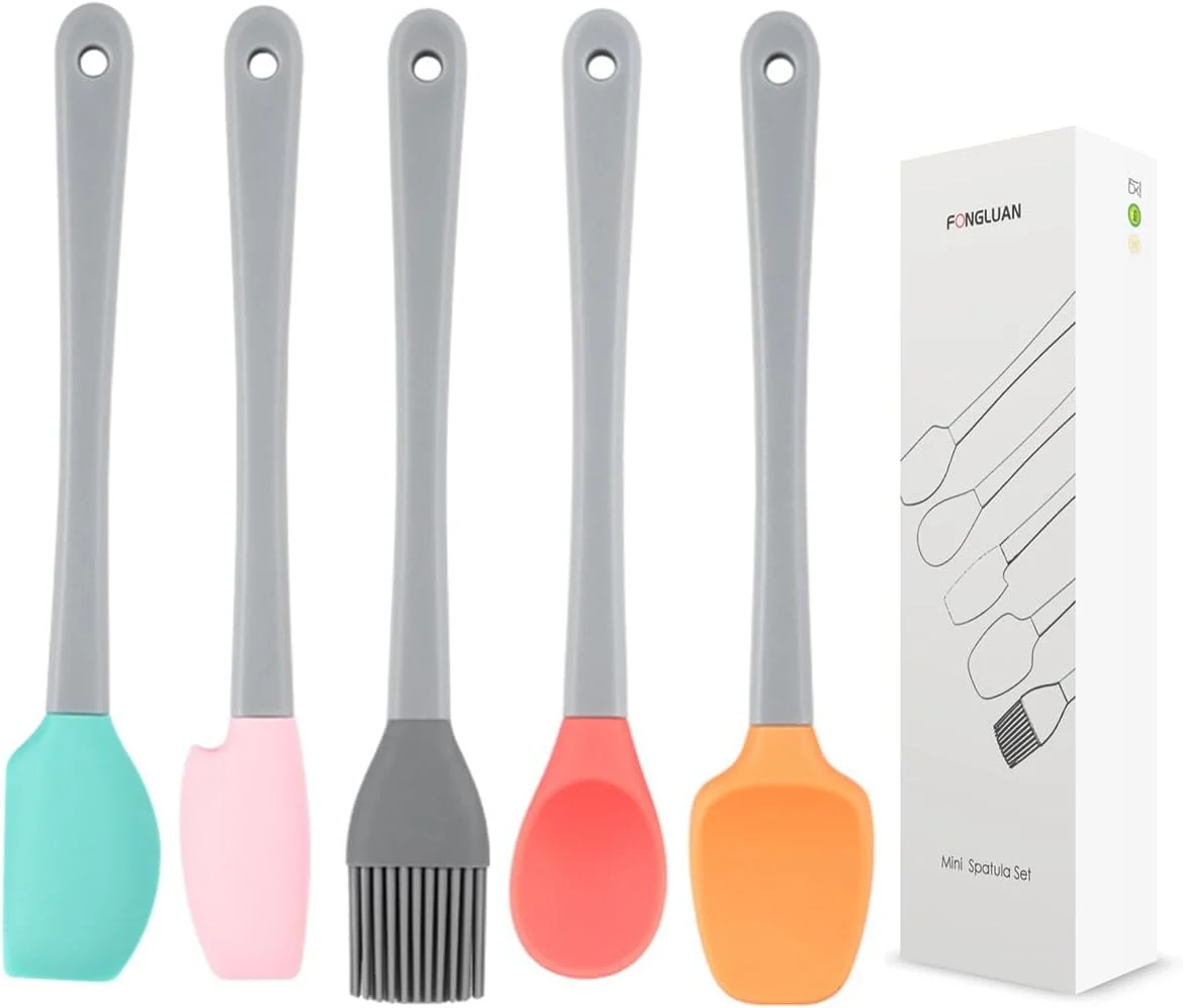 Smart Mini Silicone Spatula Set of 5 – Heat Resistant Nonstick Rubber Spatulas – Dishwasher Safe Kitchen Utensils for Cooking Baking Mixing Elite
