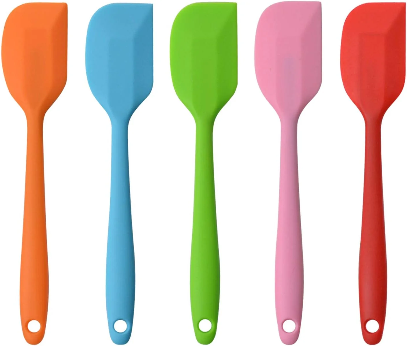 Easy-to-Use Silicone Spatulas 8.5 inch Small Rubber Spatula Seamless One Piece Design Heat Resistant Non-Stick Flexible Scrapers Baking Mixing Tool 5 Pieces Contemporary