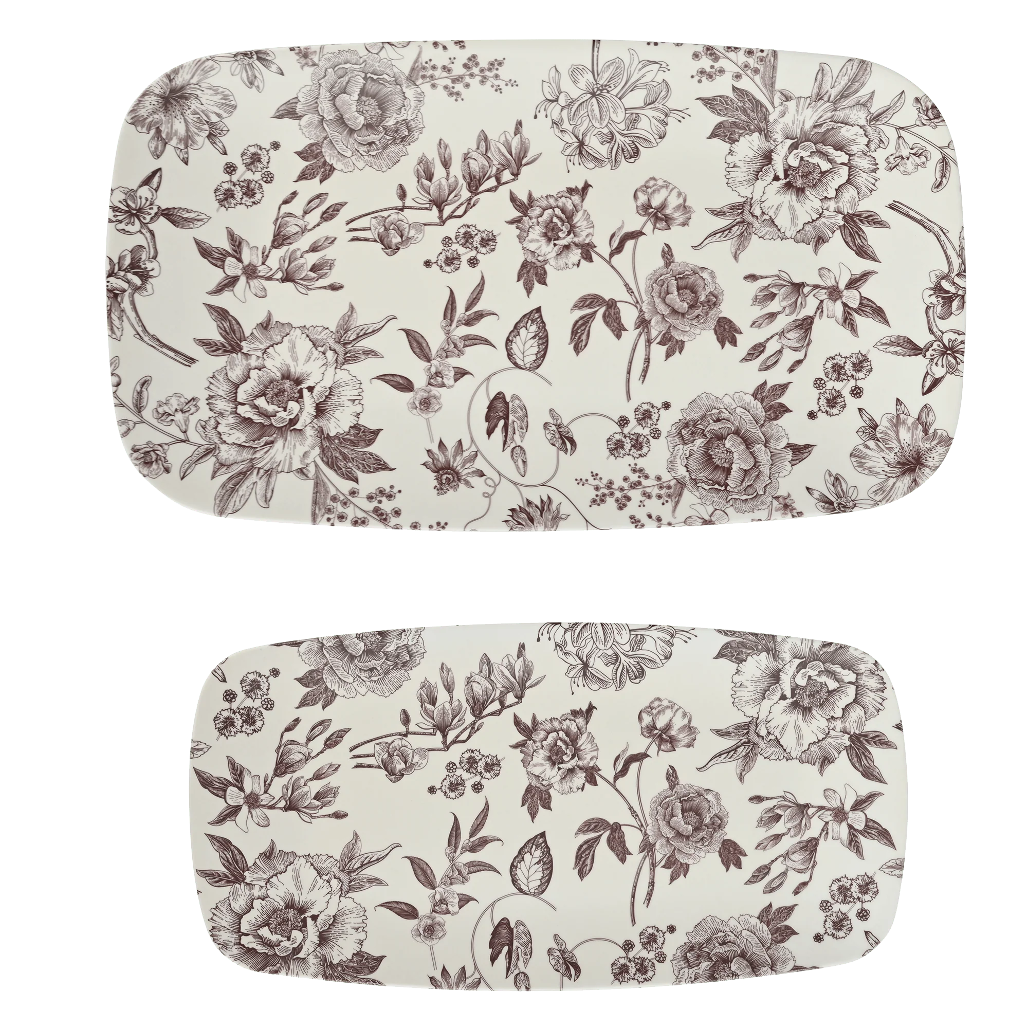 Traditional Brown Delft Stacking Melamine Tray – set of 2 Breathable