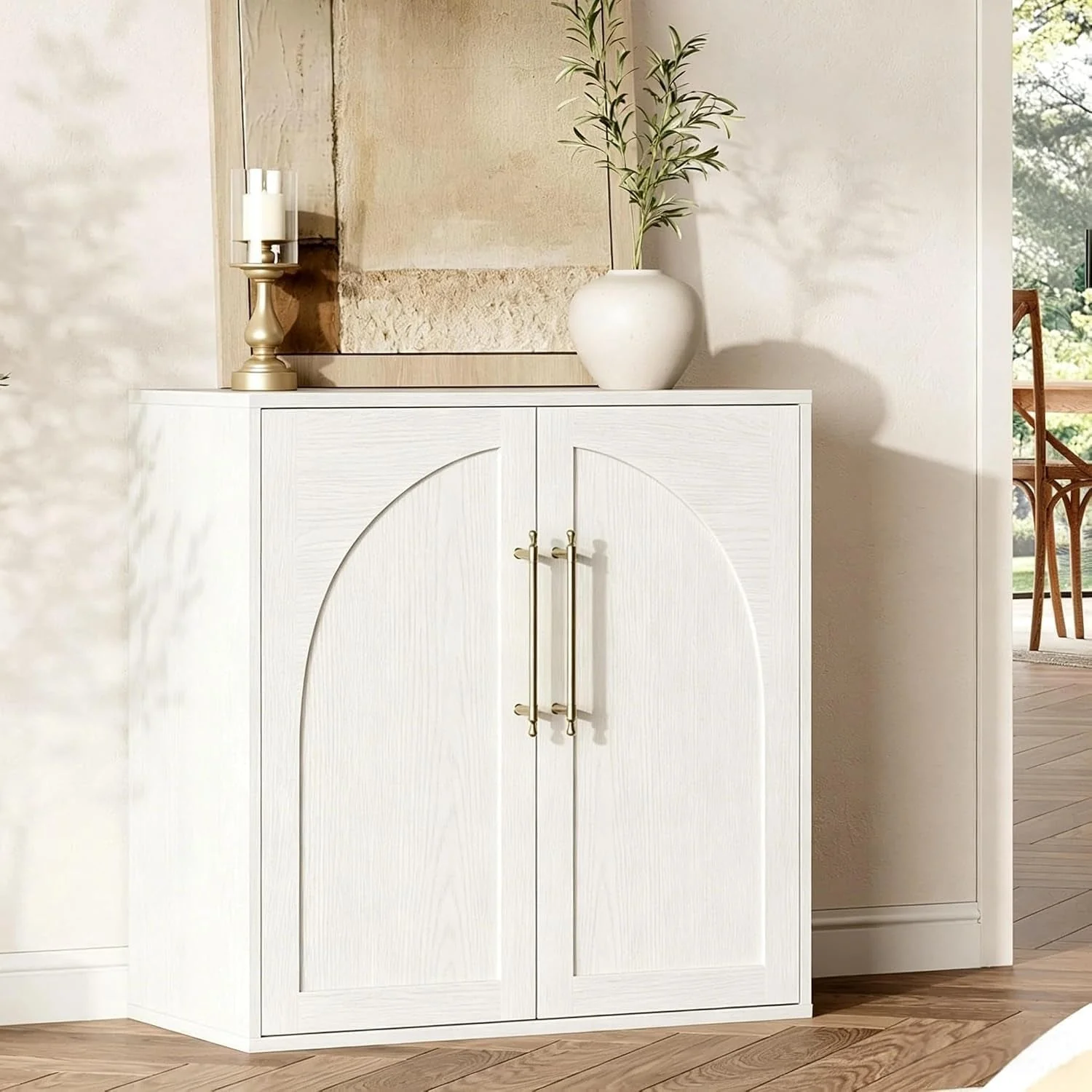 Original Modern Arched Farmhouse Sideboard Storage Console Cabinet High-Quality