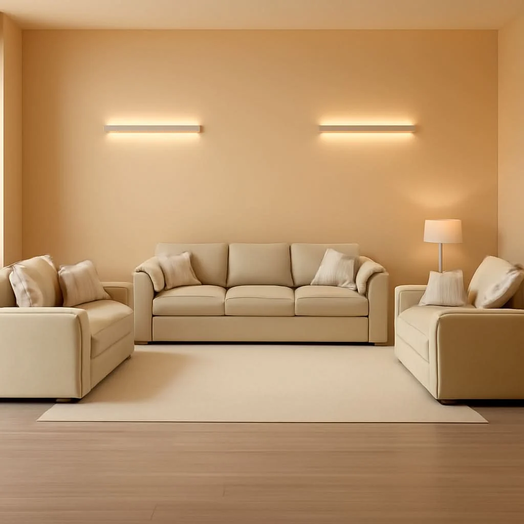 Consistent 3 Piece Corduroy Sofa Set Camel 3 Seater And 2 Loveseats Solid