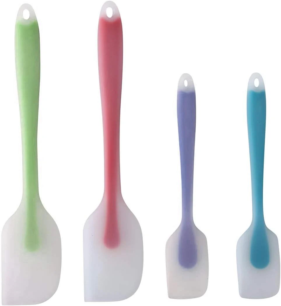Long-Lasting Silicone Spatulas Set of 4 – Heat Resistant Non-Stick Flexible Rubber with Solid Stainless Steel Core Kitchen Essential Gadget Premium Scraper Spoon Easy-to-Use