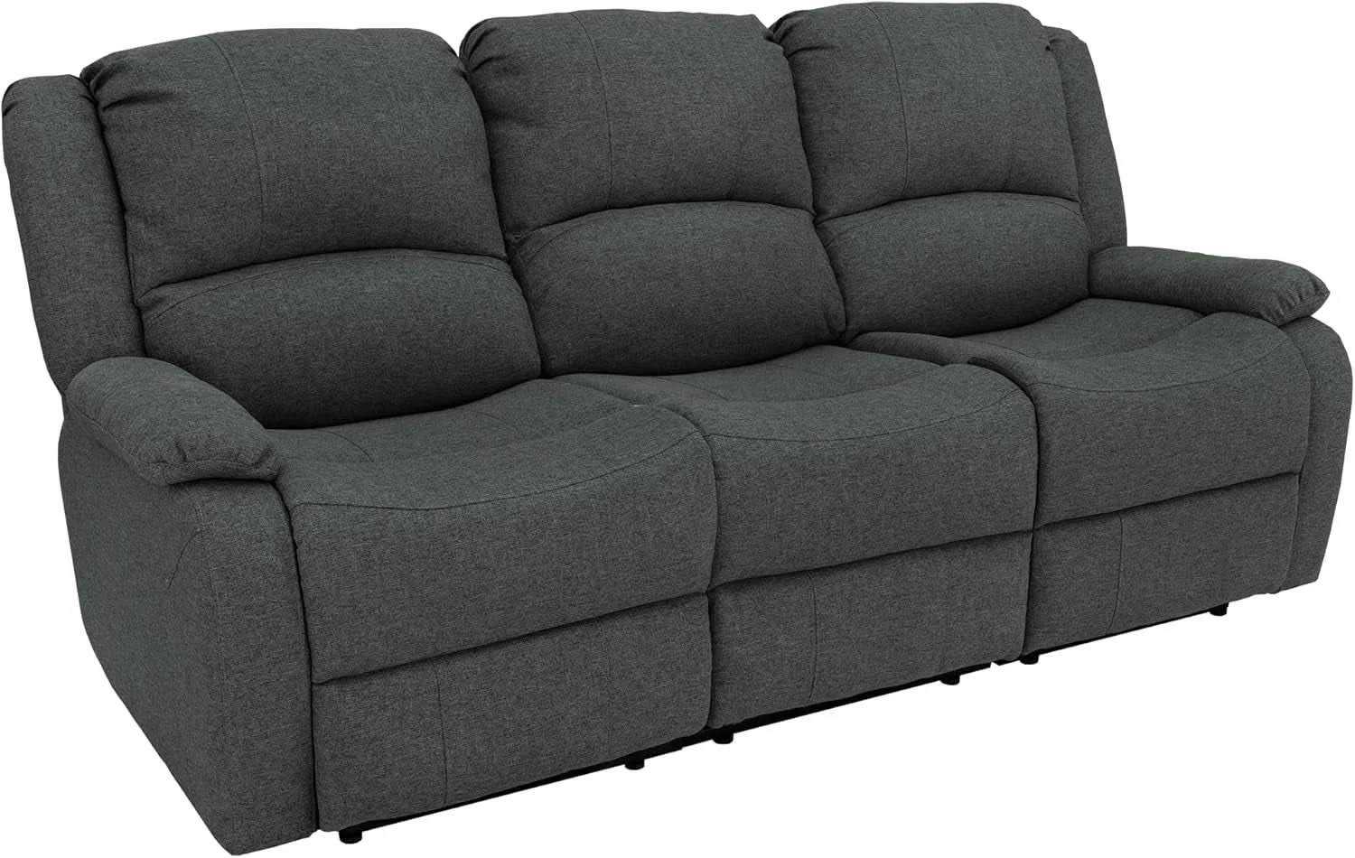 Convenient 80-Inch RV Triple Recliner Sofa With Convertible Console Fashionable