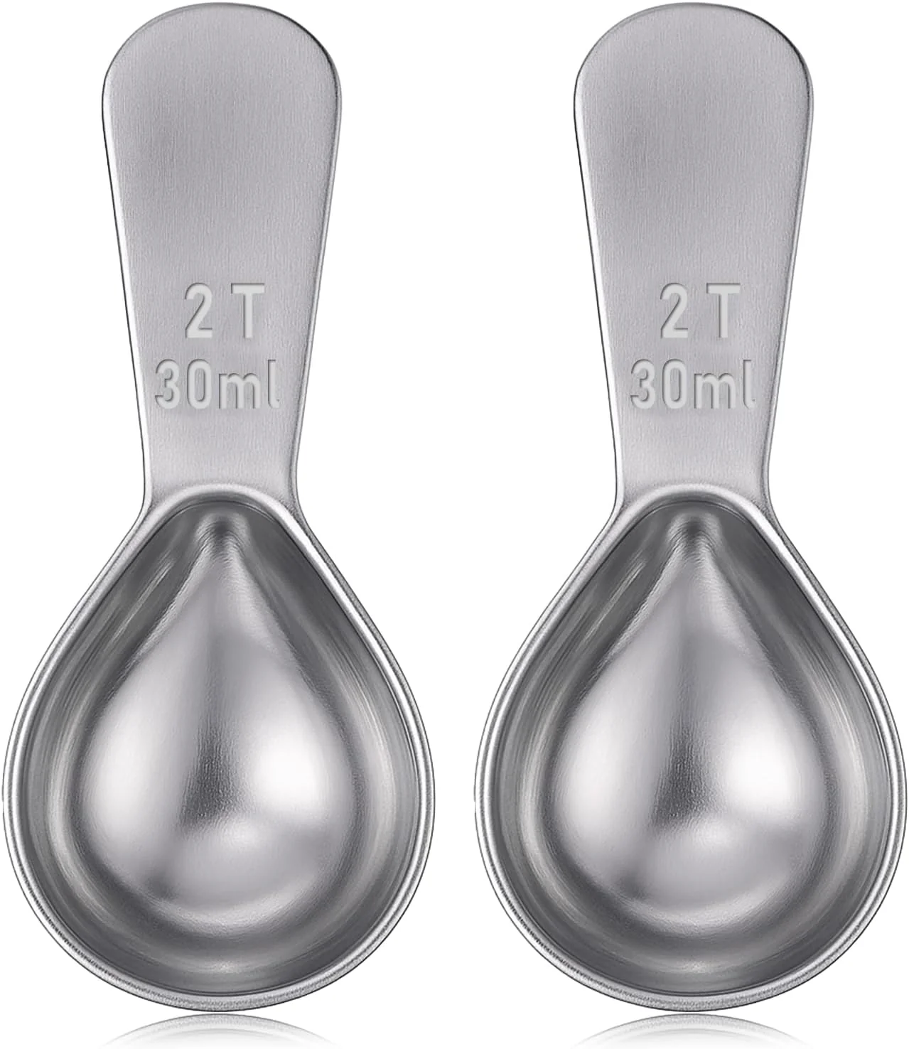 Long-Lasting 2 Pcs 2 Tbsp Scoop Stainless Steel 2 Tablespoon Capacity 30ml Short-Handled Coffee Scoop for Ground Coffees Fits Inside Canisters Superior
