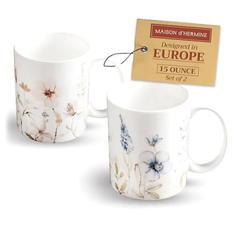 Secure Coffee Mug with Handles Tea Cups 2 Count Elite