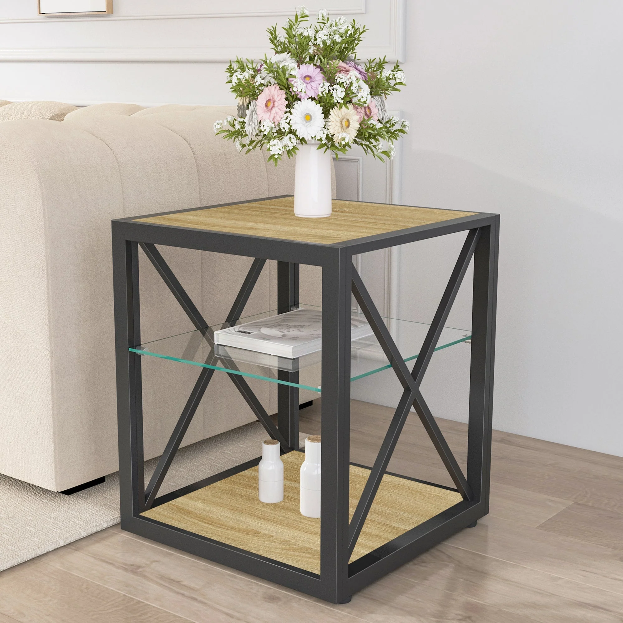 Verified 1 Piece Modern End Table Nightstand for Bedroom Living Room User-Friendly