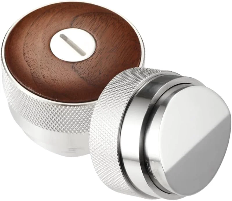 Professional 54mm distributor called Adjustable Depth espresso leveler Compatible with Breville Machine Accessories The coffee leveler Made of Stainless Steel and Walnut wood Carefully Designed