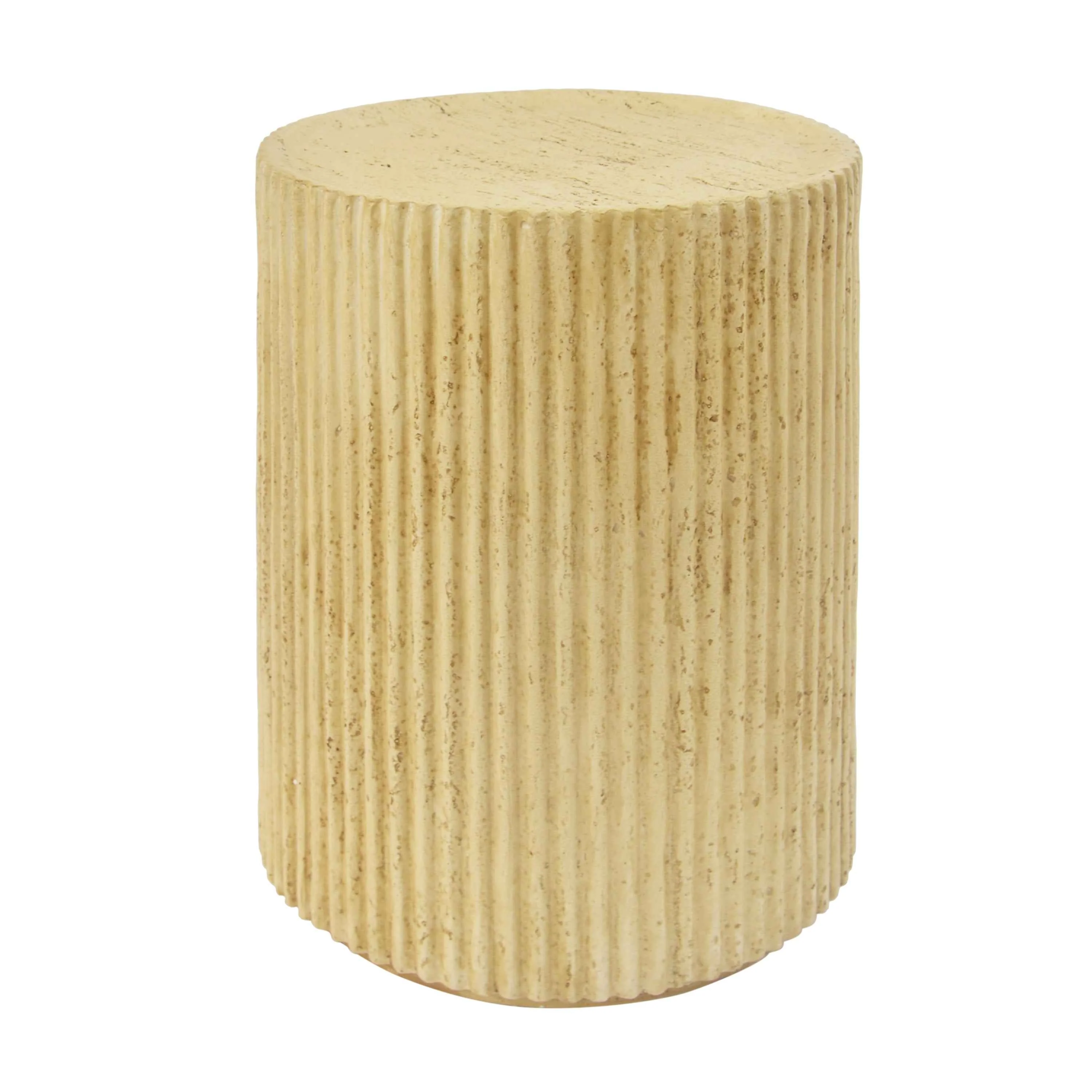 Smooth Cylindrical Outdoor Side Table Antique Brown MGO Fashionable