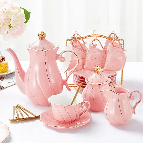 Refined 22 pcs Porcelain Tea Set for 6 High-Grade