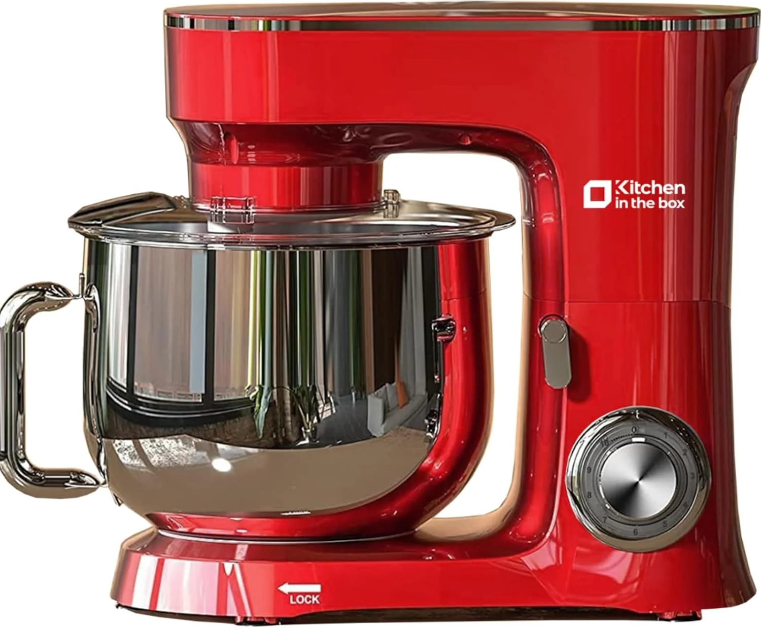Enhanced Kitchen in the Box Stand Mixer 900W 8.5 QT Kitchen Electric Mixer 10-Speed Large Capacity Tilt-head Food Mixer with Dough Hook Wire Whip Flat Beater Splash Guard Red Organic
