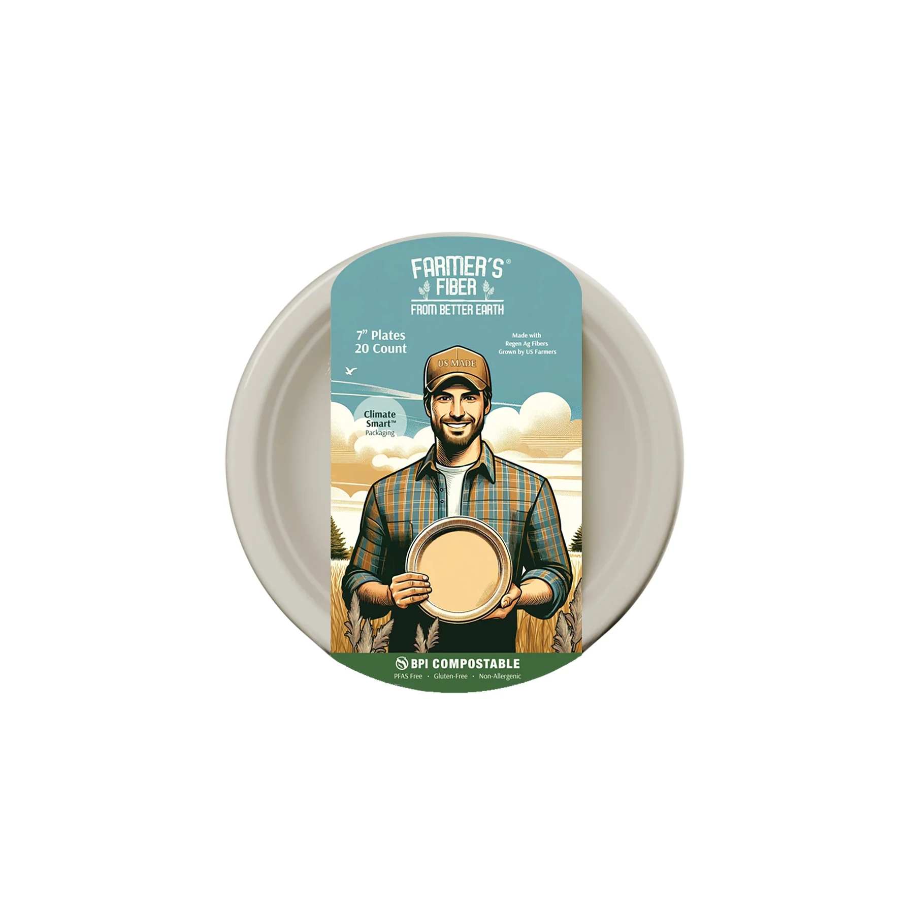 Flexible Better Earth 7 Farmer’s Fiber Collection Round Plate Classic