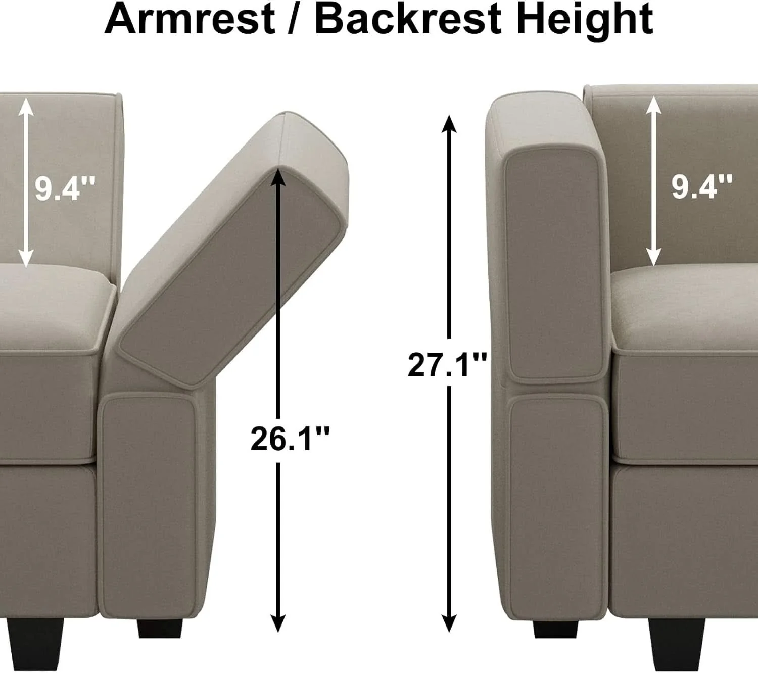 Functional Modular U Shaped Sectional Sofa Grey Velvet With Storage Elegant