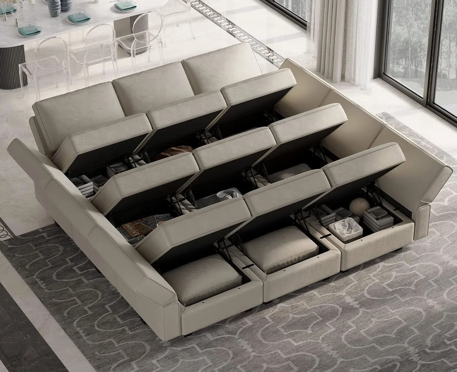 Specialty Stylish Modular Sectional Sofa with Reversible Chaise Refined