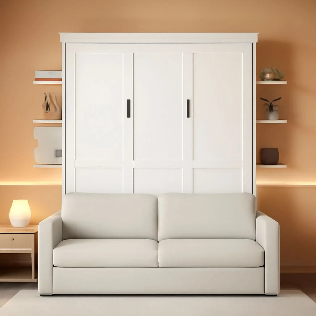 Unique Queen Murphy Bed With White Supreme Ultra Comfort Sofa Smooth