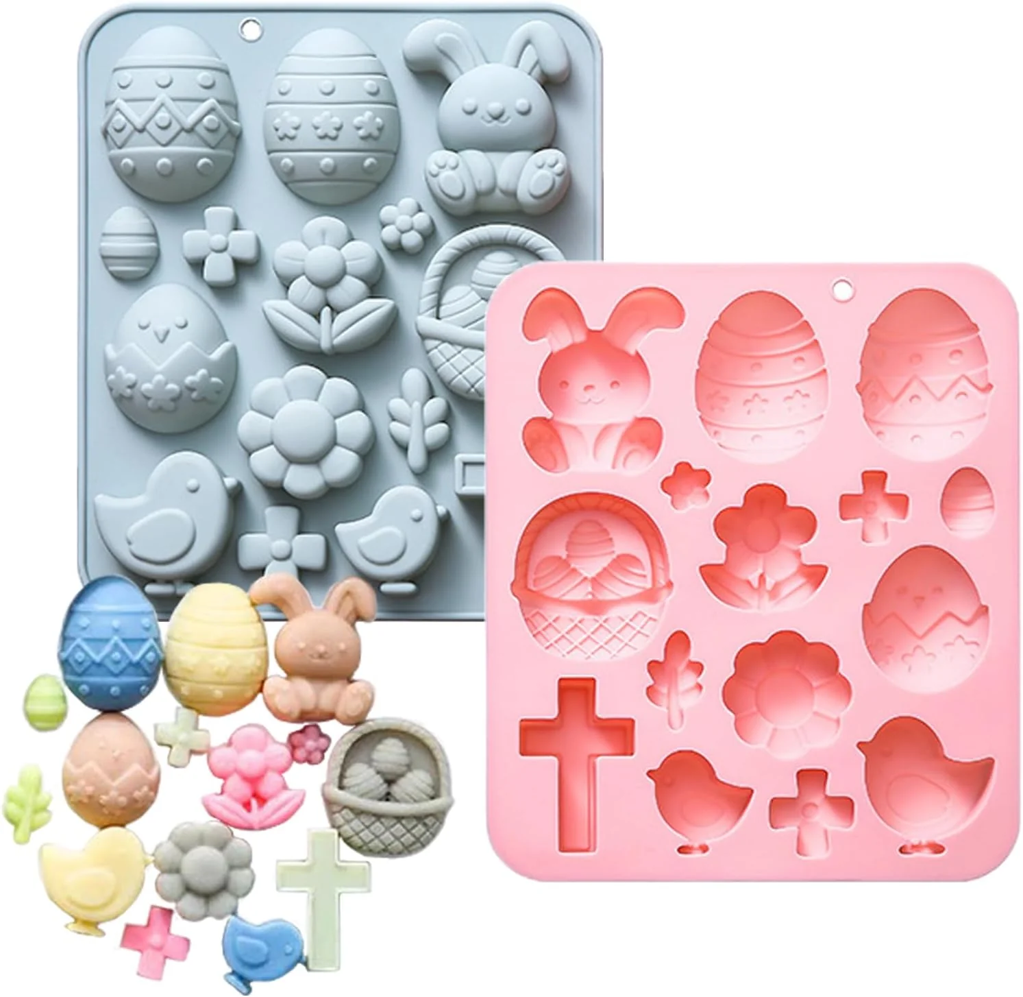 Long-Lasting Easter Bunny Egg Chocolate Mold Set – 15-Cavity Silicone Baking Molds with Rabbit amp Egg Designs Food-Grade for Easter Cakes Spring Party Treats amp DIY Crafts – 2 Pack Optimized