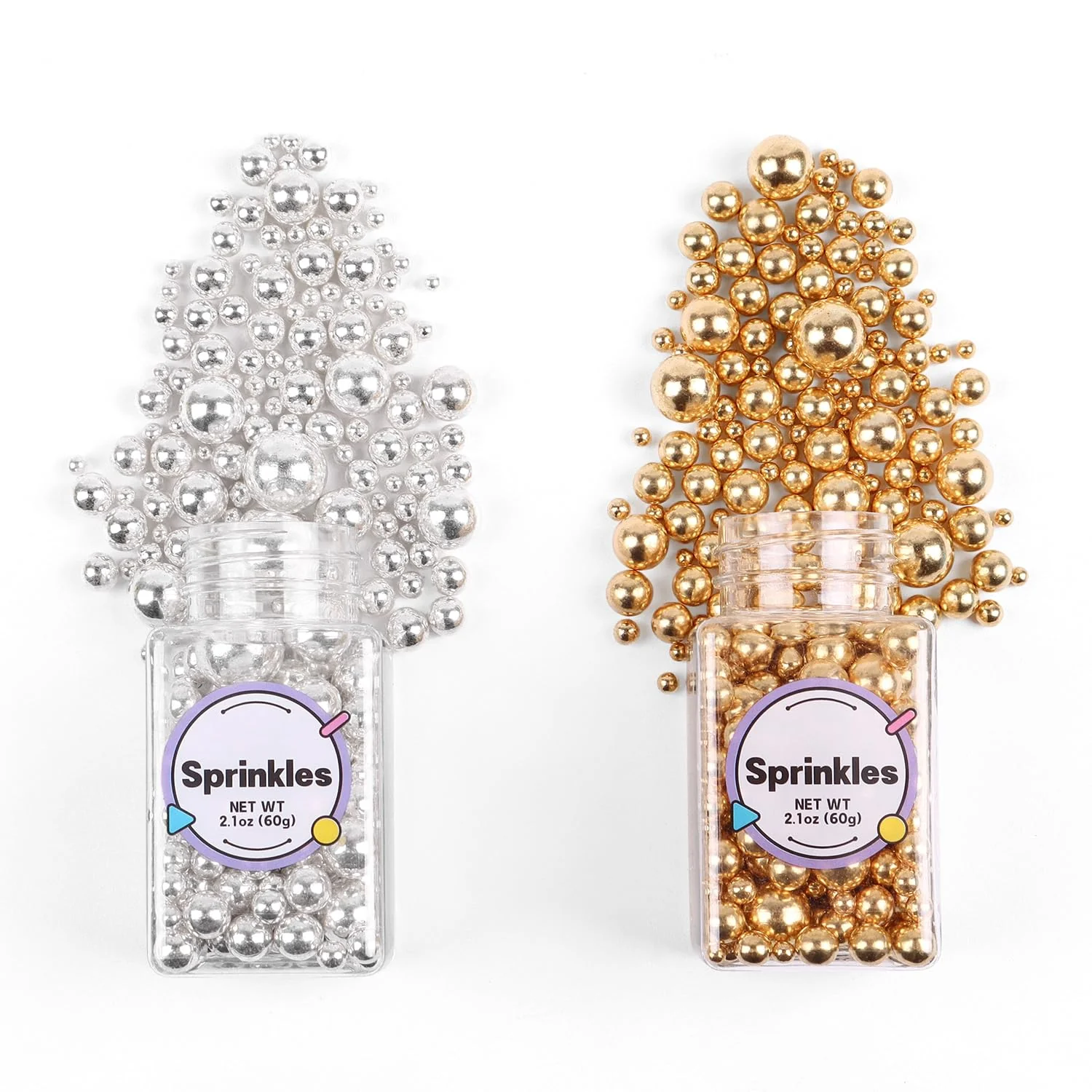 Environmentally Friendly Pearl Sprinkles for Cake Decorating Gold Pearl Sprinkles Sliver Pearls Sprinkles Sugar Pearls Metallic Sprinkles Mix for Cake Cupcakes Macaron Ice Cream and Cookies. 120g 4.2oz Comfortable