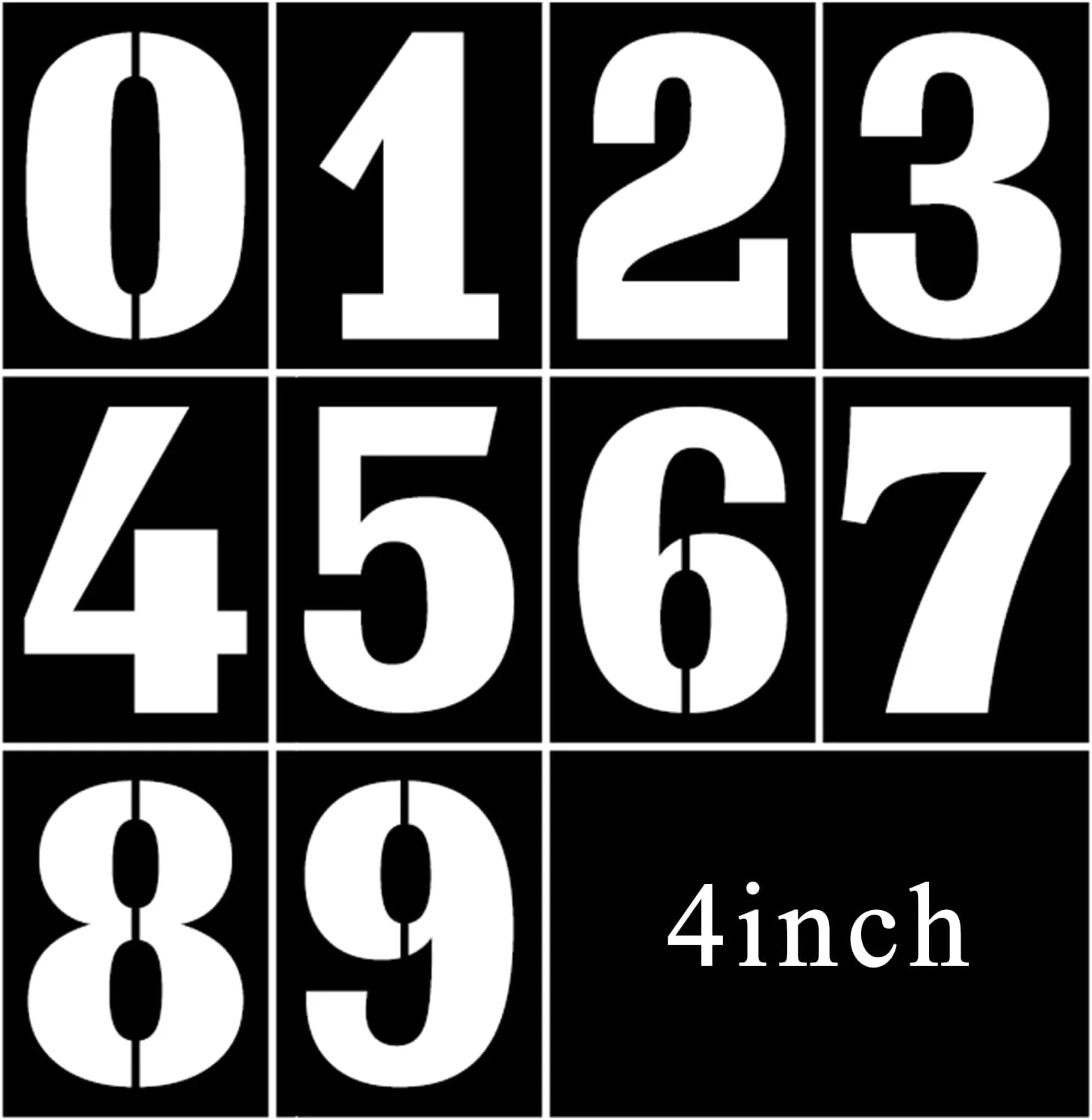Traditional 4 Inch Number Stencils Set 0-9 Plastic Address Number Stencils Reusable Cake Digital Templates for Painting on Wall Wood Rock Mailbox and DIY Art Projects Excellent