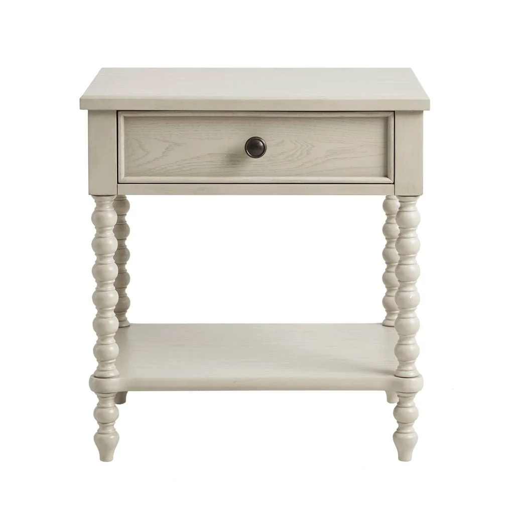 Lightweight Nightstand With 1 Drawer And Turned Legs Trendy