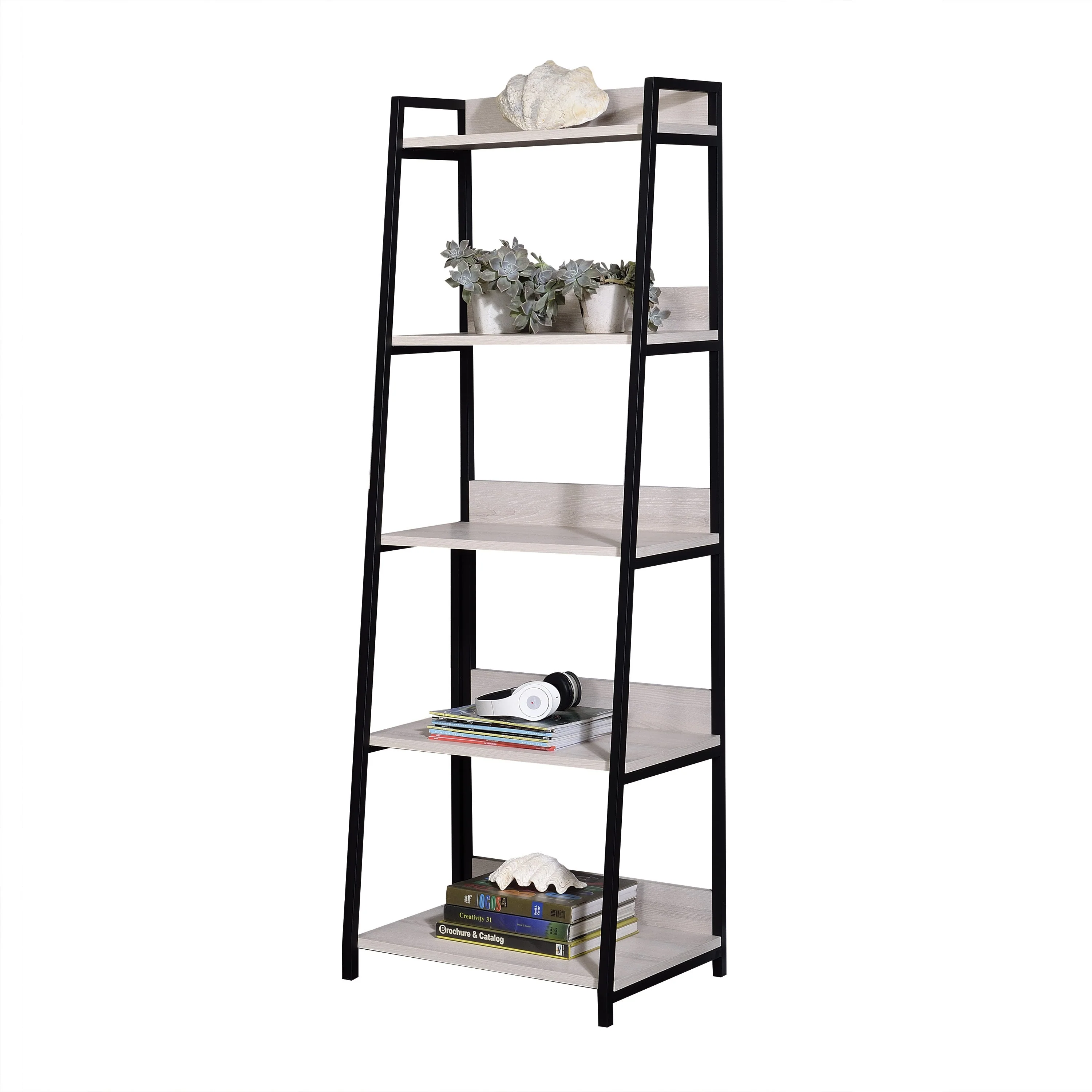 Innovative Wendral Natural Black Finish 24 W Bookshelf Luxury