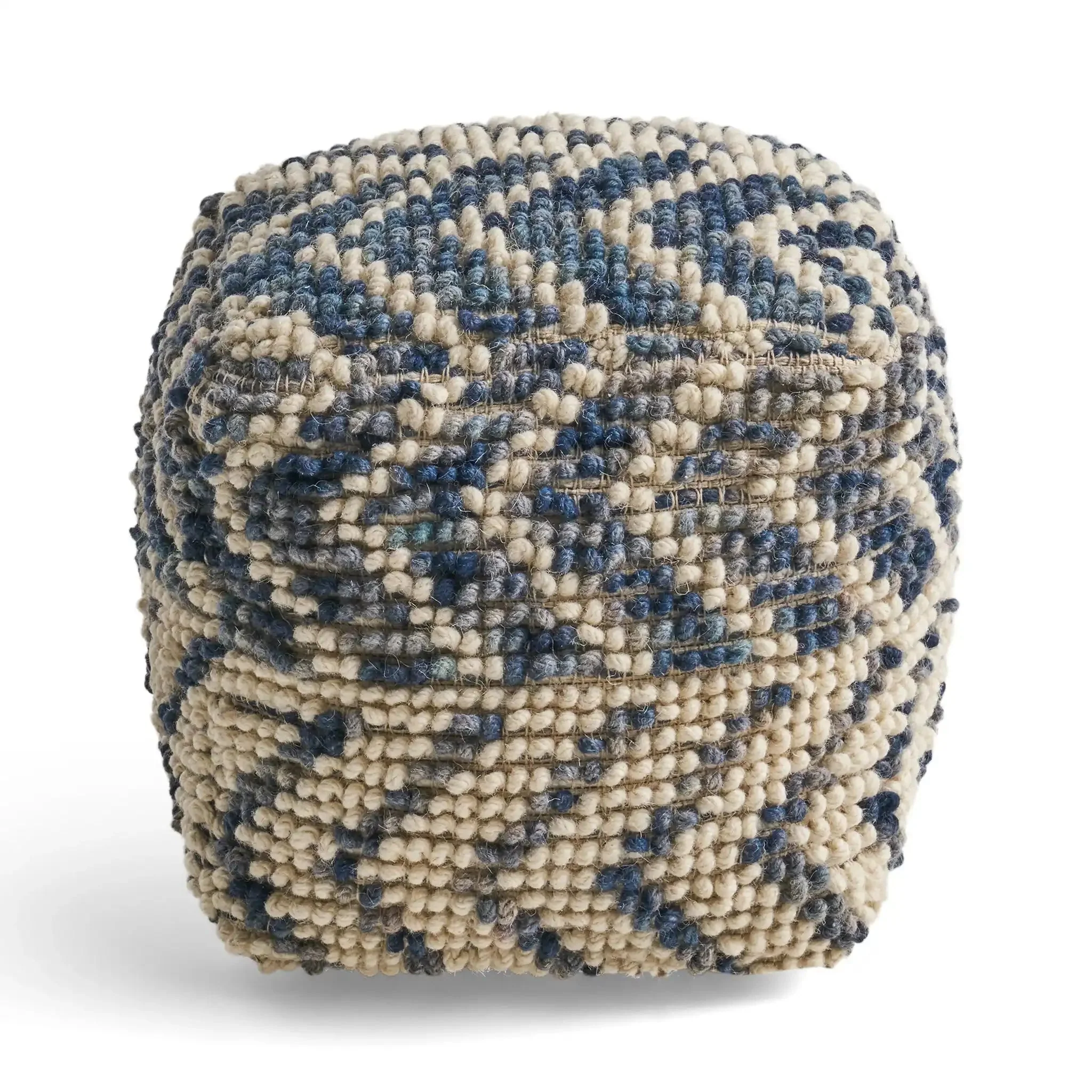 Reusable Alina Wool and Cotton Pouf – Natural High-End