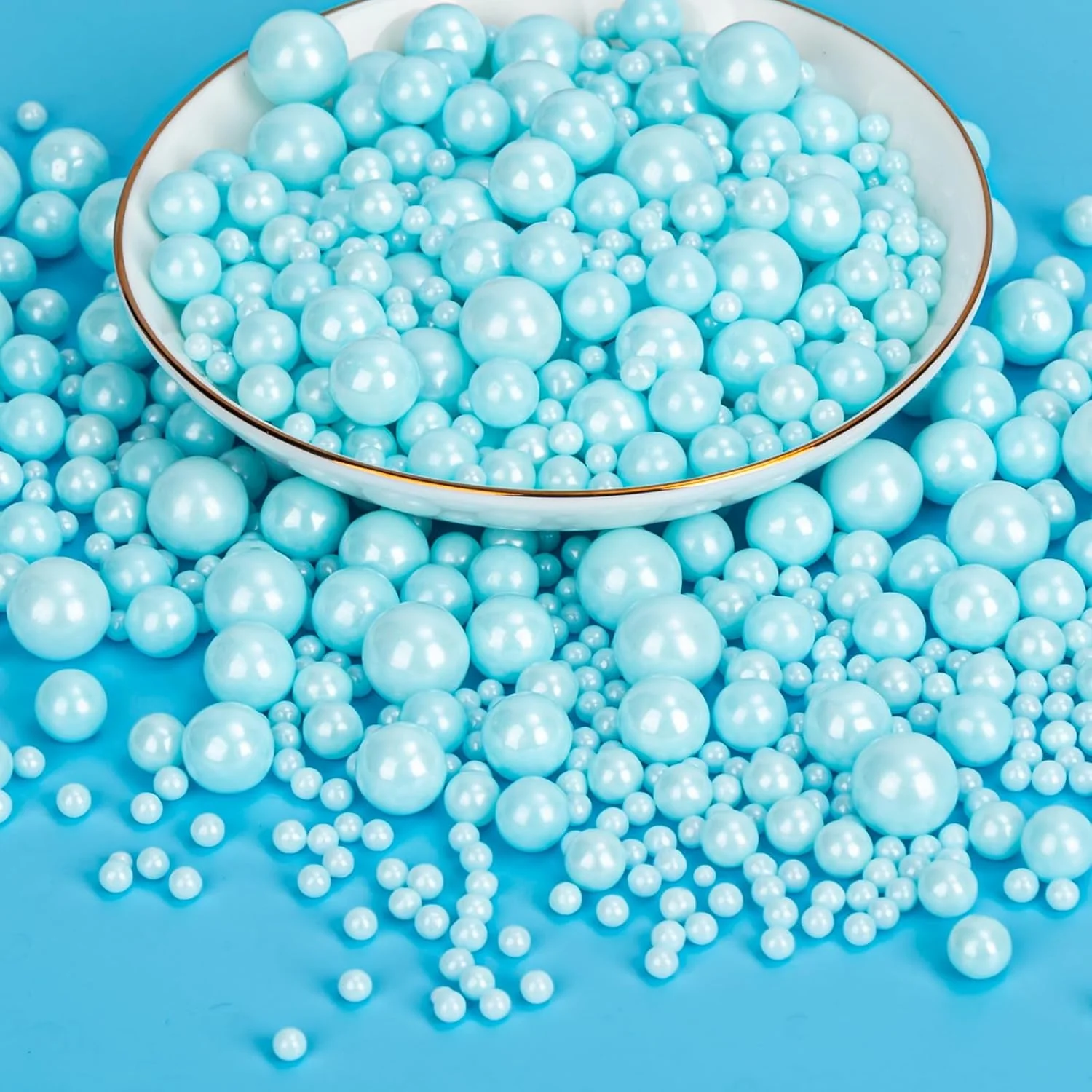 Safe Twisweet Blue Sprinkles 130g Edible Pearl Sprinkles for Cake Decorating Blue sugar pearls cake decorations amp cake toppers for cupcakes cookies ice cream baby showers birthdays amp winter cakes Casual