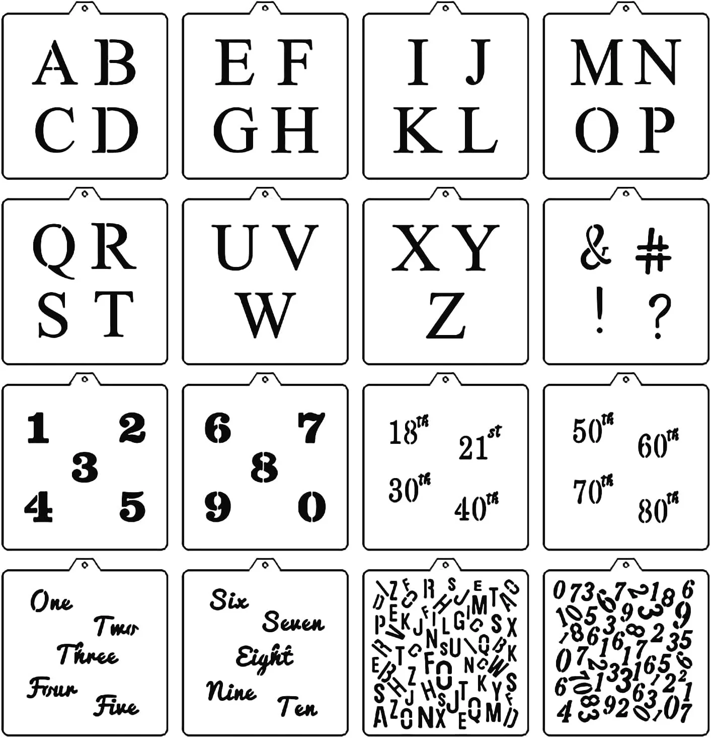 Outstanding 16 Pcs 5.5×5.5in Baking Stencils for Royal Icing Airbrush Cookies Sugar Cookie Stencils Craft Painting Stencil Genie Alphabet amp Numbers Elite