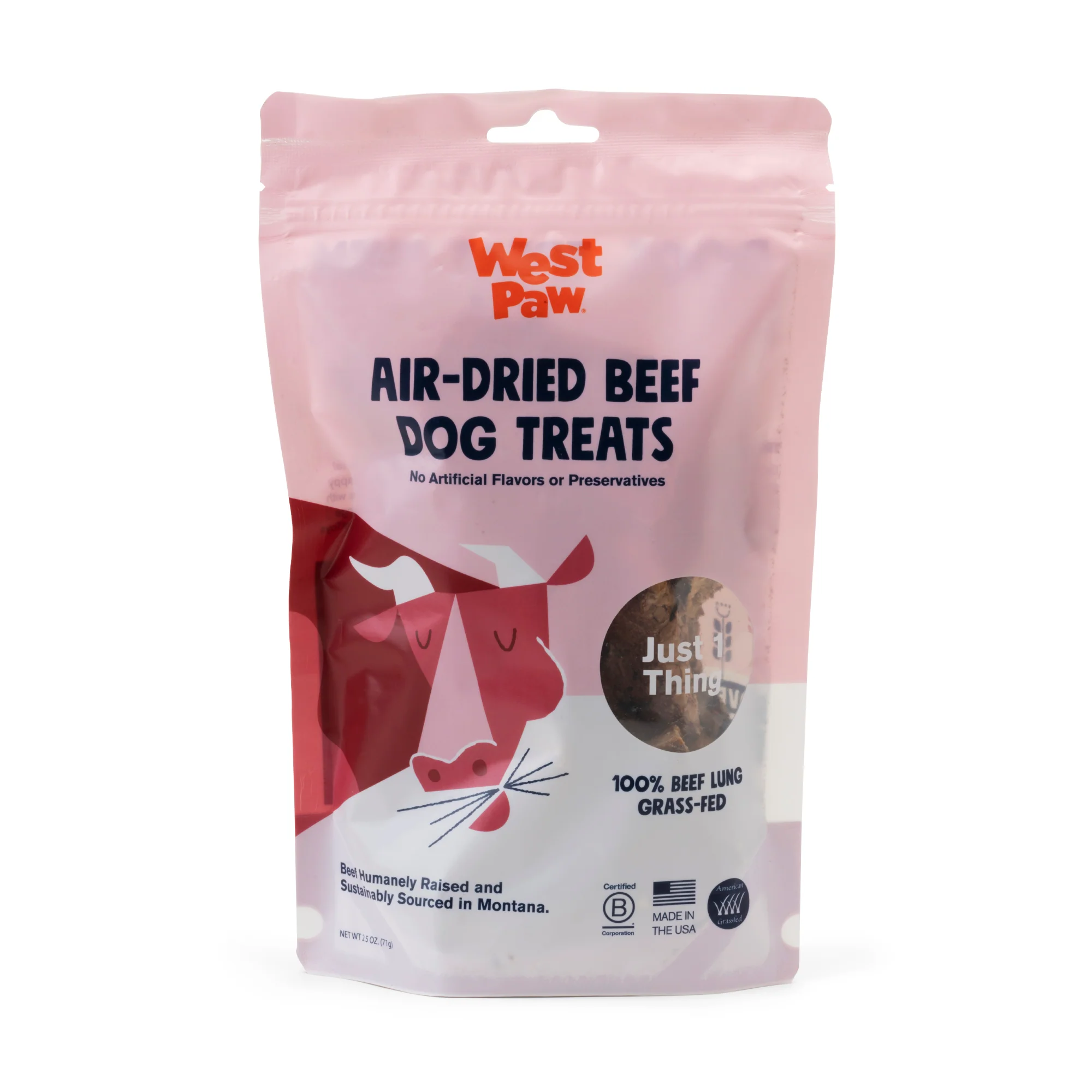 Expertly Made West Paw Dog Treat – Air-Dried Beef Lung High Protein for Muscle Energy Flexible