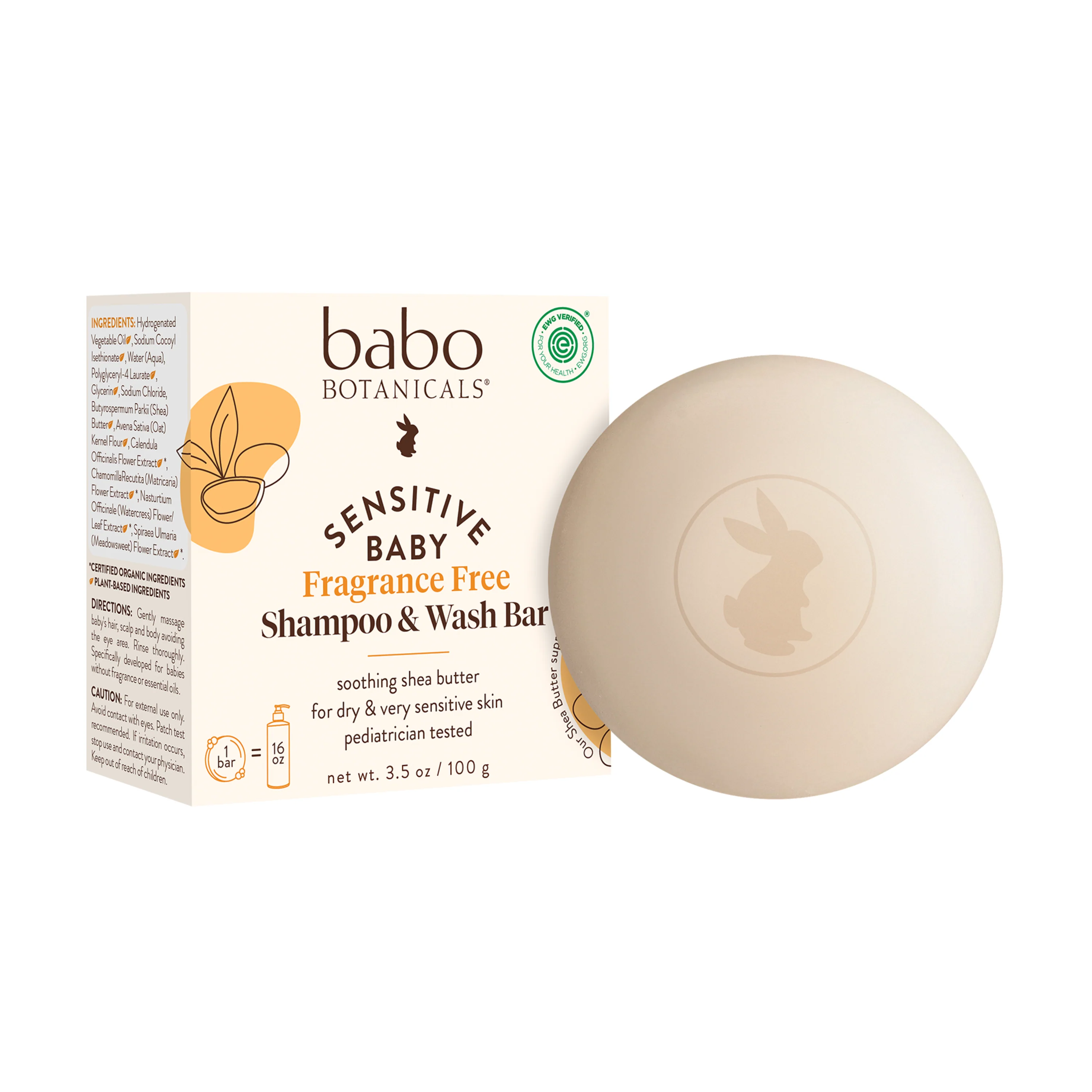Lightweight Babo Botanicals Sensitive Baby Shampoo Wash Bar Practical