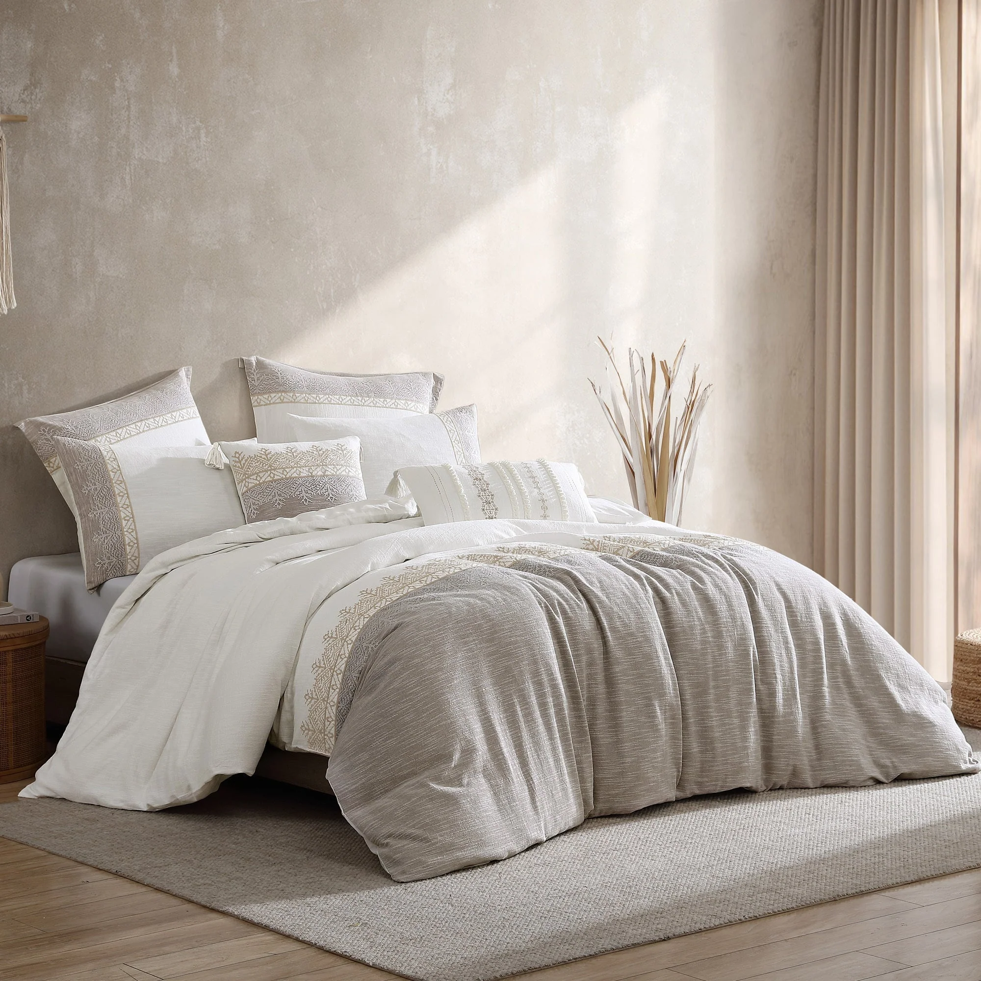 User-Friendly Preston 5-Piece Textured Woven Jacquard Comforter Ensemble Exceptional