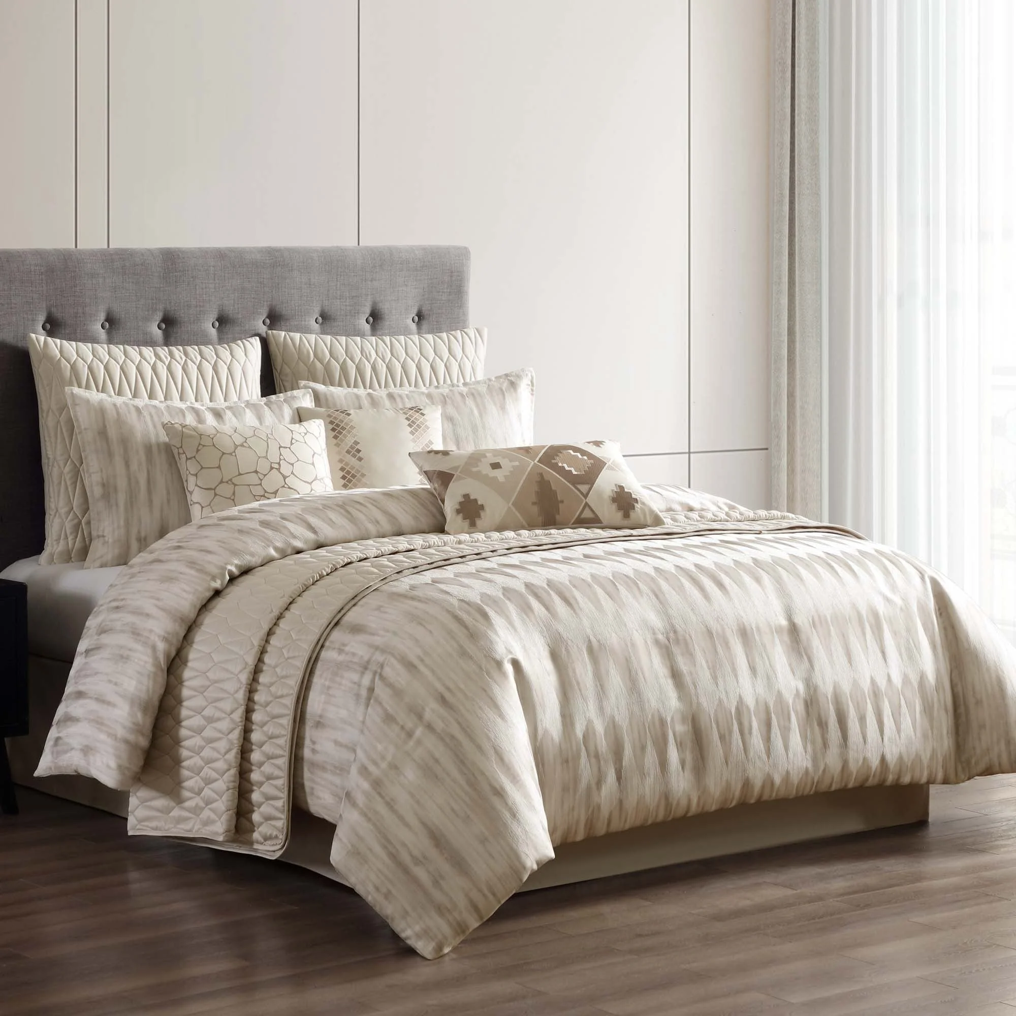 Carefully Designed Milan 10 Pc Jacquard Comforter Coverlet Ensemble Secure
