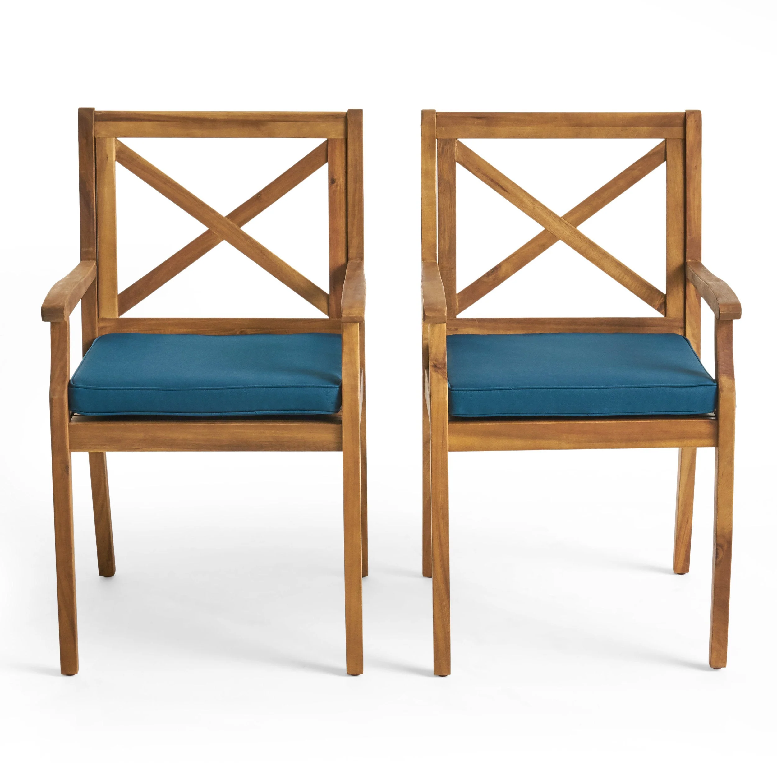 Efficient Perla Dining Chair 2pcs with Blue Cushions Trendy