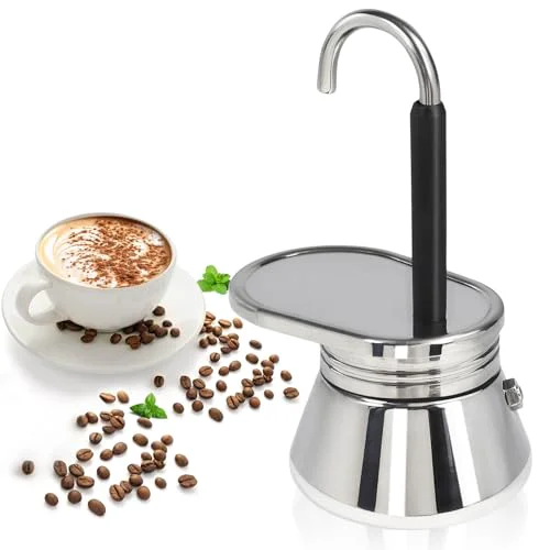 High-Grade Uncoated 1 Cup Single Tube Moka Pot 304 Thickened Stainless Steel Advanced