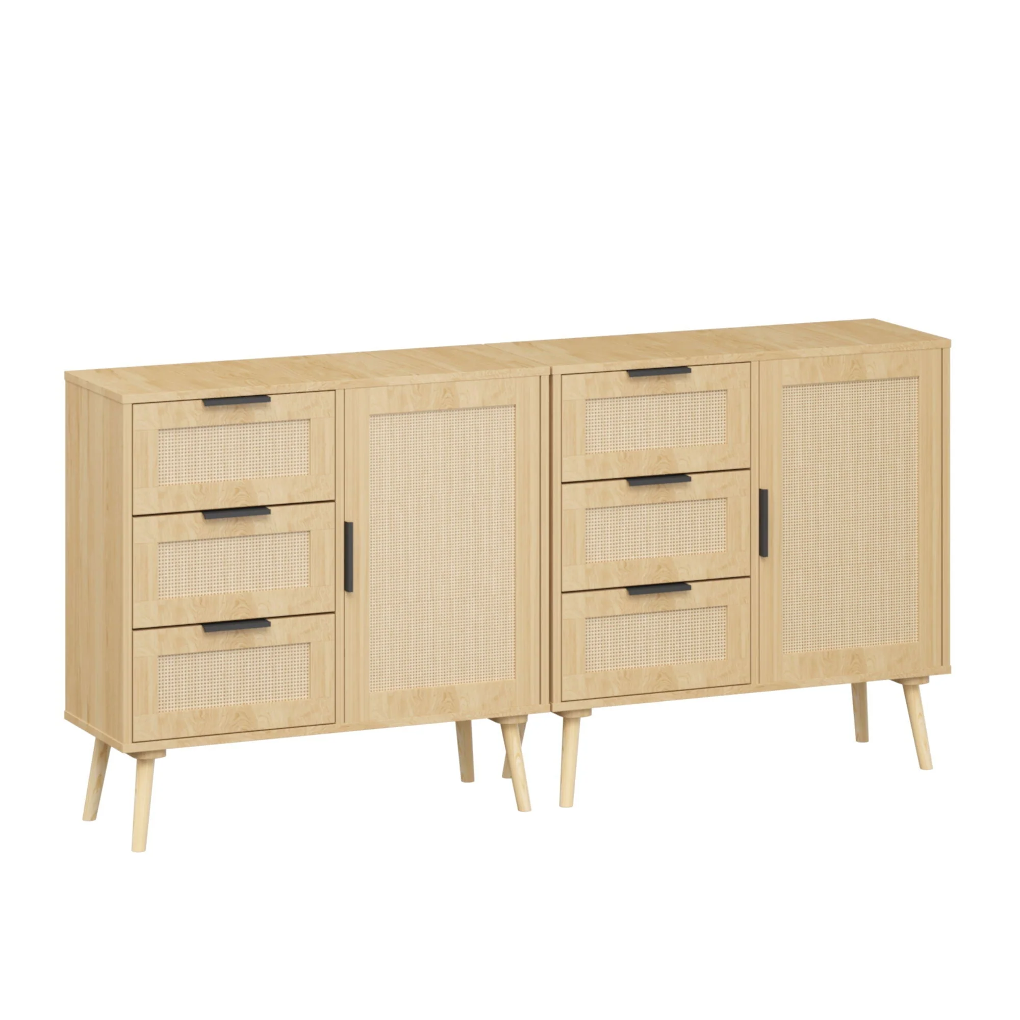 Top-Quality Dresser With Drawers And Adjustable Shelf – Antique Natural Rattan Premium