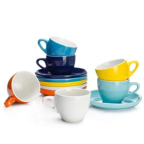 Detailed Espresso Cups with Saucers 4 Count Responsible