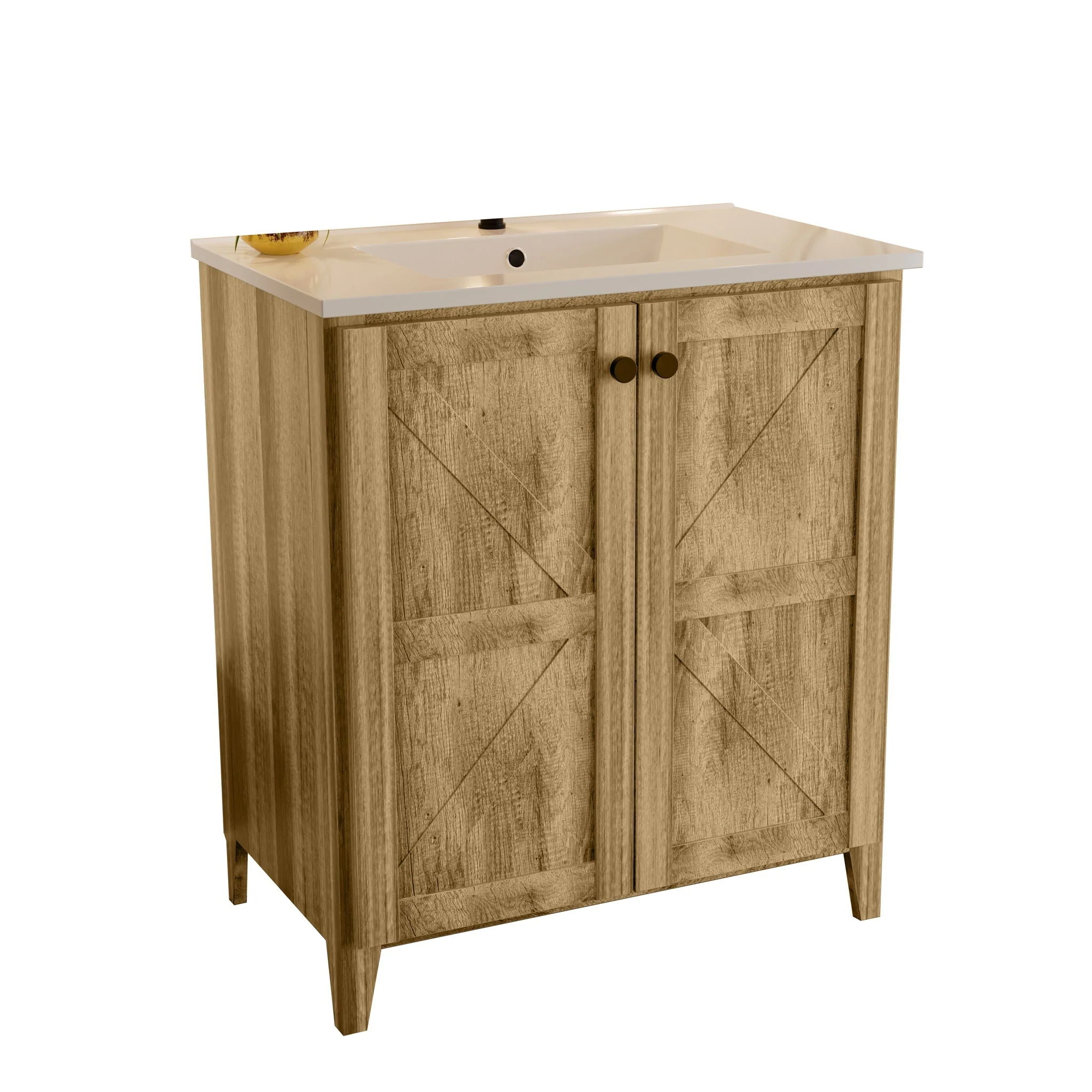 Advanced Folding Floor Cabinet With Ceramic Sink Space Saving Detailed