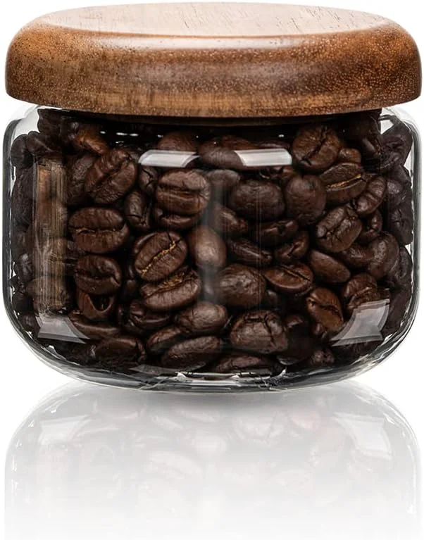Convenient Glass Food Storage Containers With Wooden Lids – Small Coffee Jars – Pantry Organization For Overnight Oats Ce Rice Candy 10oz 300ml World-Class