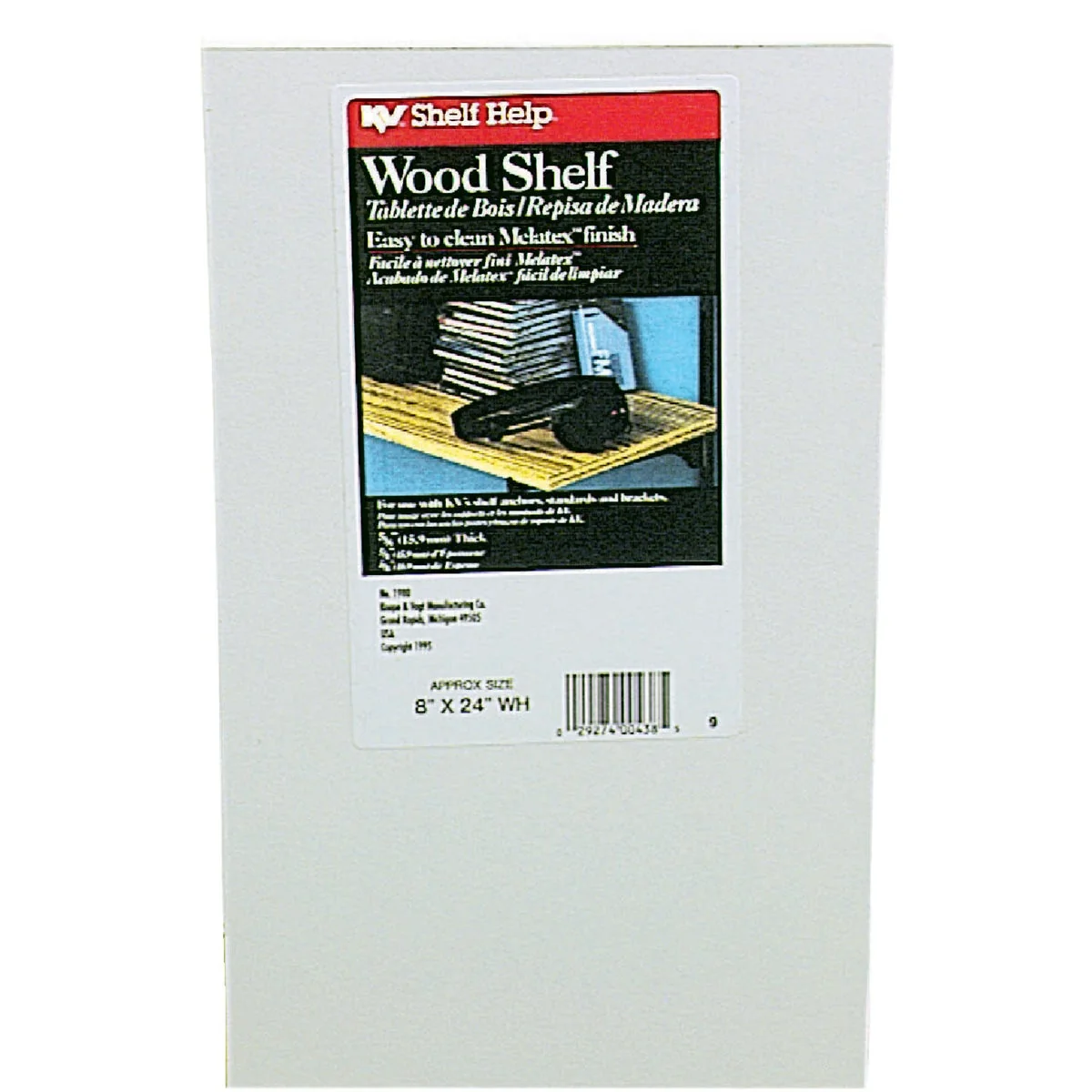 Healthy Knape Vogt 8 In. x 24 In. White All-Purpose Shelf Original