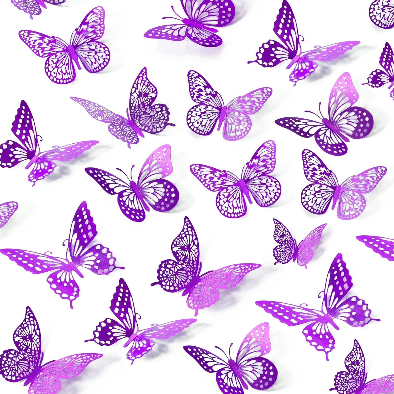 Lightweight Saoropeb 3D Butterfly Wall Decor – 48 Pcs 4 Styles 3 Sizes – Purple Butterfly Decorations for Birthday Parties Removable Stickers Comfortable