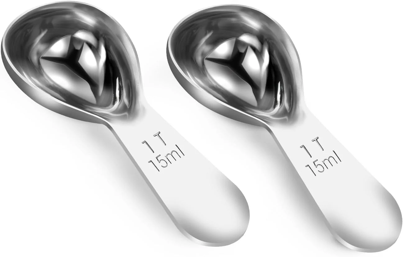 Exceptional Coffee Scoop 1 Tablespoon Measuring Spoons for Ground Coffee15ML18 8 2pcs . Sturdy Short Handle 1 Tbsp 304 Metal Stainless Steel Spoon Coffee Measuring Scoop Fit Into Airscape Coffee Canisters. Dependable